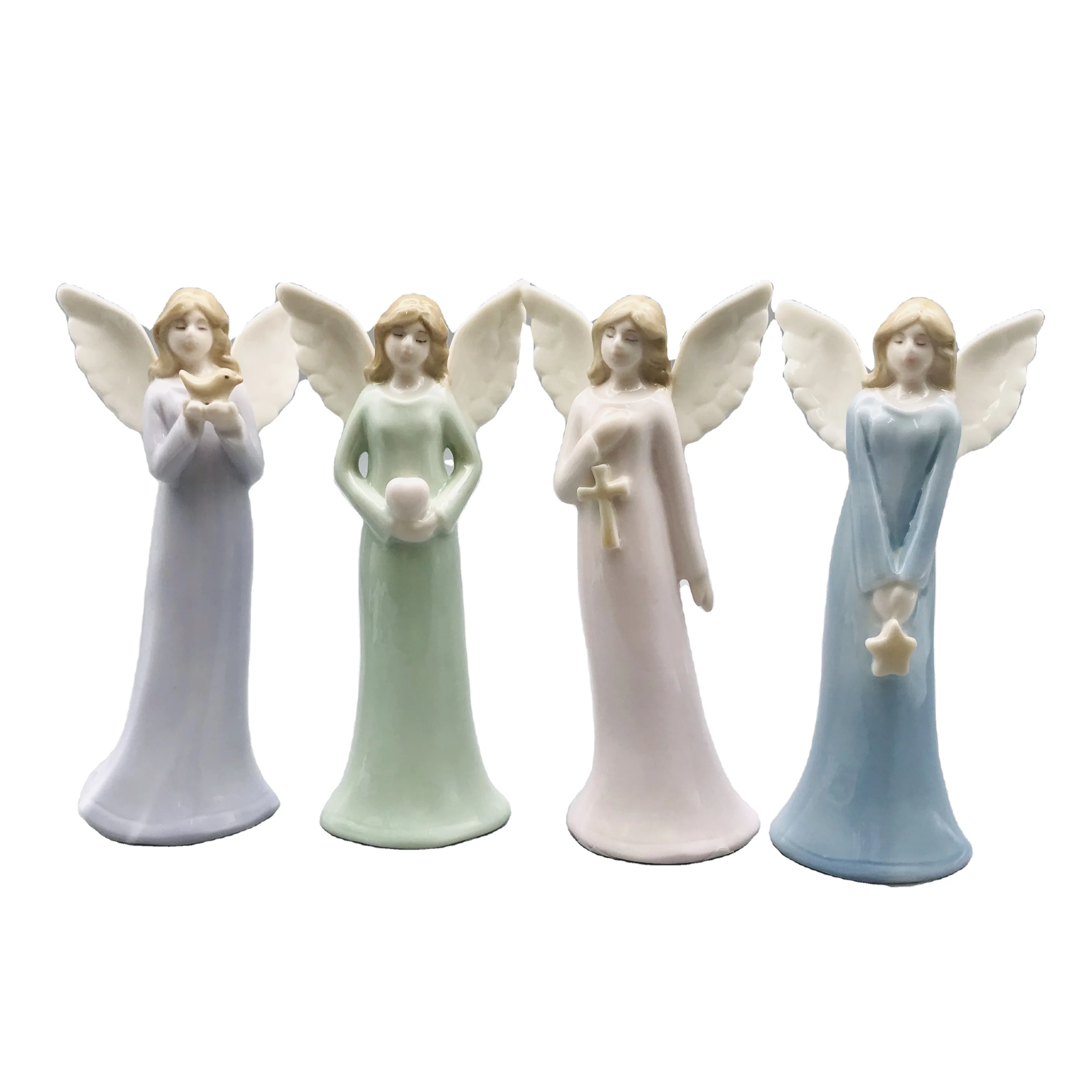 China supplier porcelain ceramic Christmas angel ornament