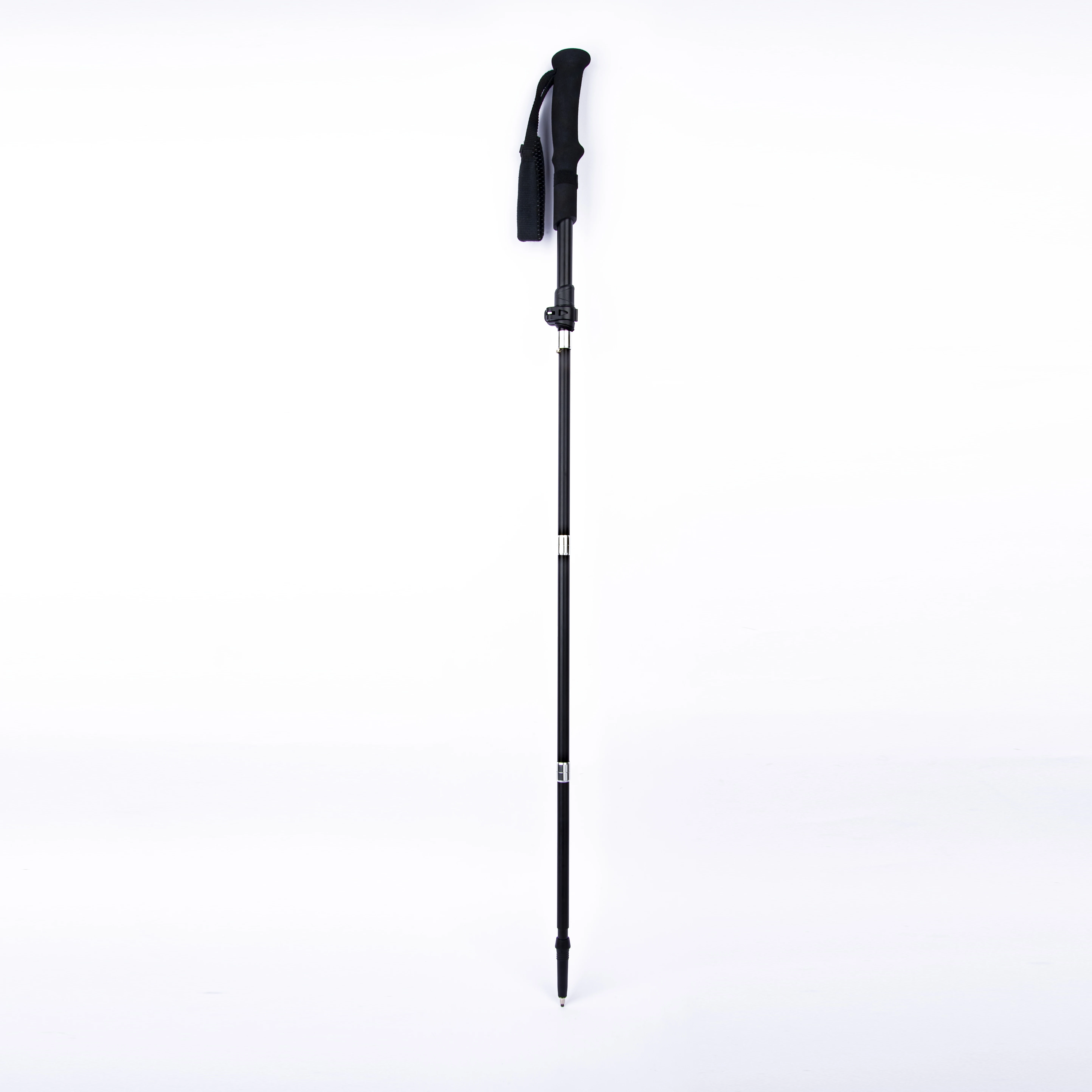Tracking Walking Hiking Sticks Trekking Poles  Aluminum 3 Section Adjustable Folding Strap OEM ODM Customized