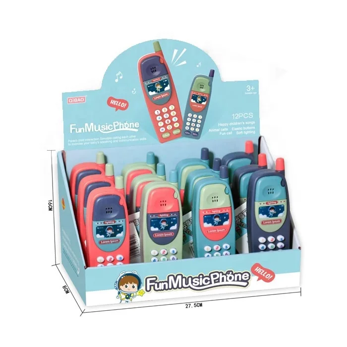 New design cute shape plastic smart baby music cellphone toy mobile phone toy