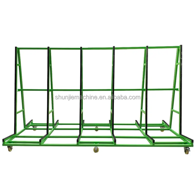 1500kg  4 meters a frame glass transportation rack with 6 wheels