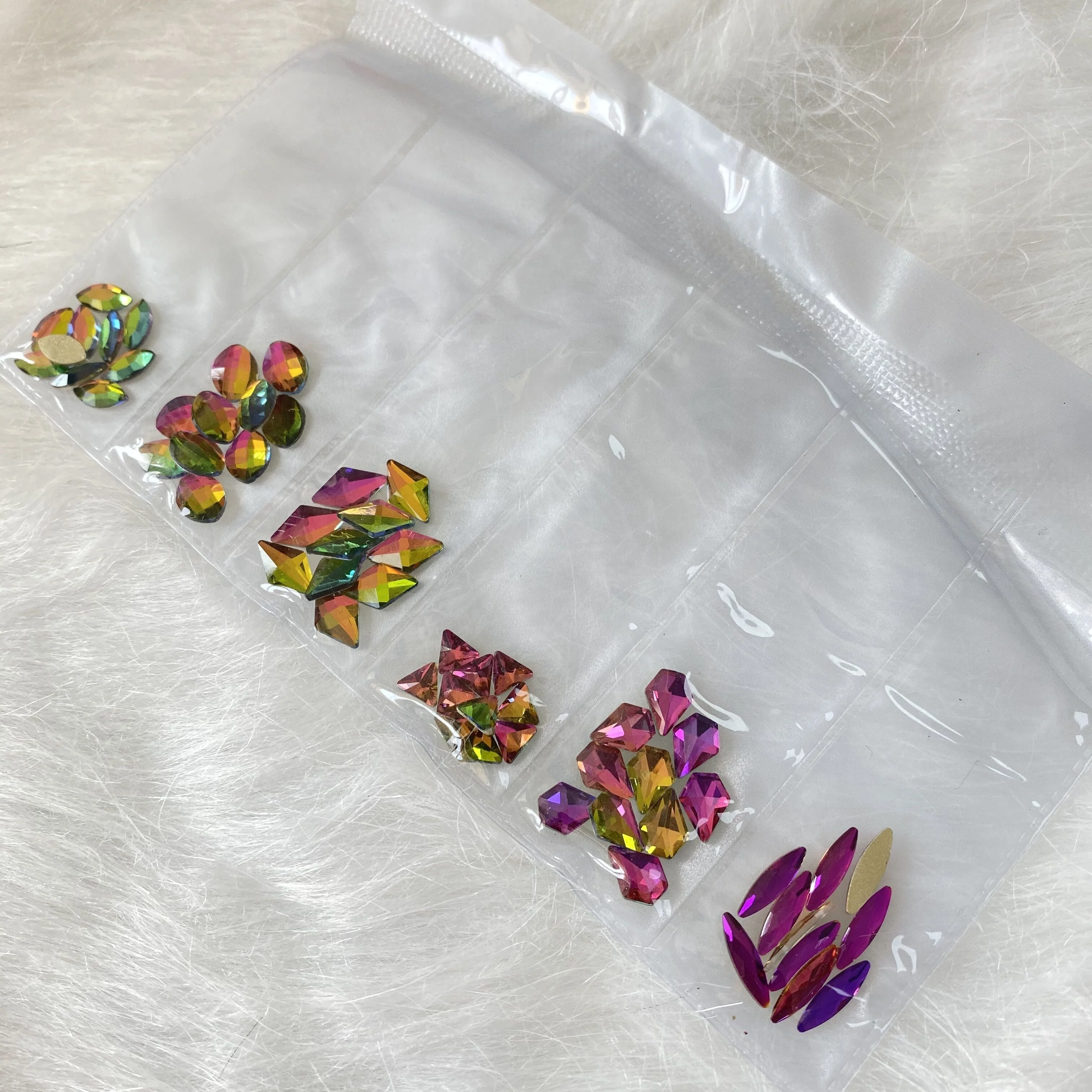 
6 girds K9 crystal glass AB Flat Back Nail rhinestone 3d shinny rhinestone for Nail Art decoration 