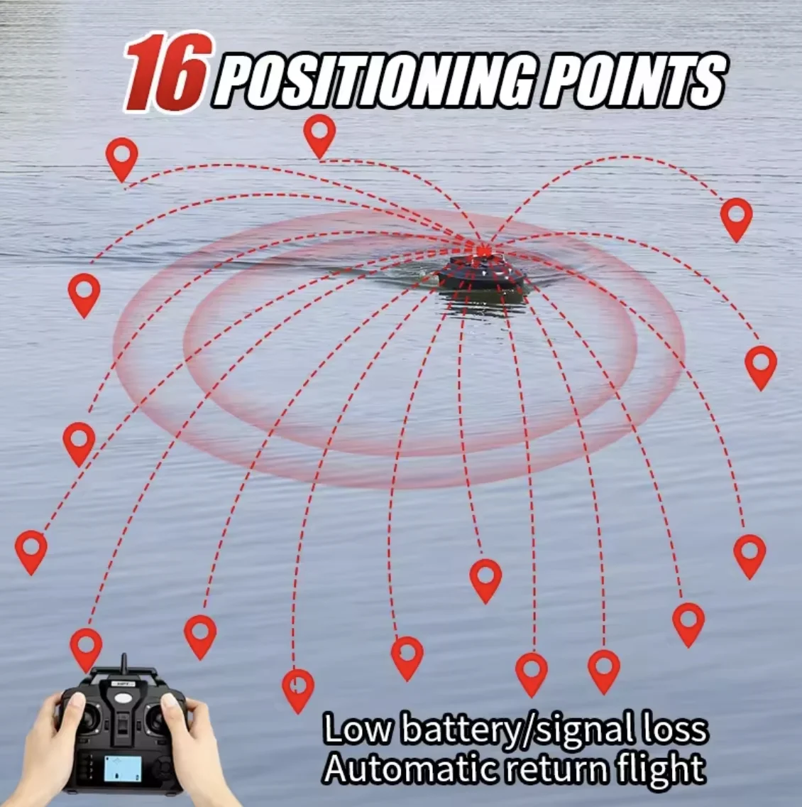 Fishing 600M Distance Remote Control Gps Bait Boat 16 smart GPS Positioning Points Carp Fishing Boat