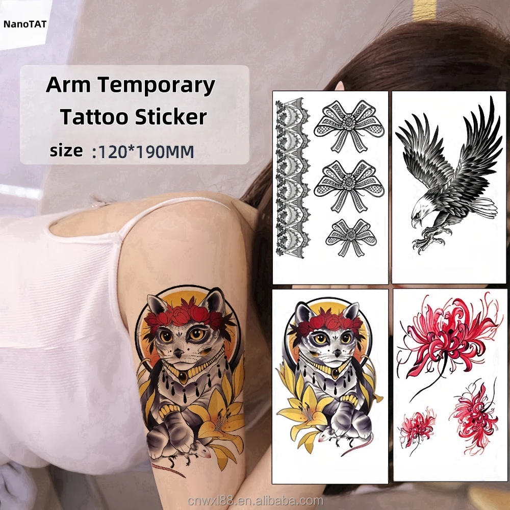 Custom High Quality Sexy 3D Temporary Tattoo Water Transfer Printing Paper Sticker for Birthday Parties for Men and Women
