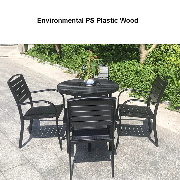 high quality modern plastic  restaurant outdoor dinner table chair set