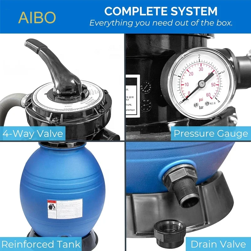 Pool Filtration Systems for Above and Below Ground Frames 12 Inch Pool Sand Filter Pump for Pools