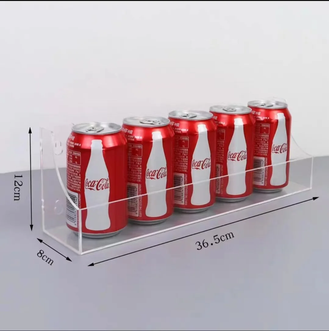 Custom Size Clear Movable Beverage Rack postcard shelf Acrylic Drinks display shelf Refrigerator Cooler Door Suction Cup holder