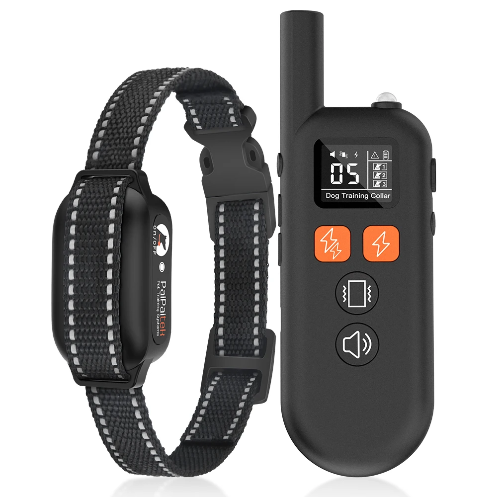 Waterproof Rechargeable 1000m Electric Dog Training Collar LCD Display Anti-Barking Remote Control Plastic Pet Training Supplies