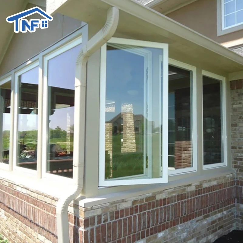Plastic Glass Vinyl French Casement hurricane impact windows
