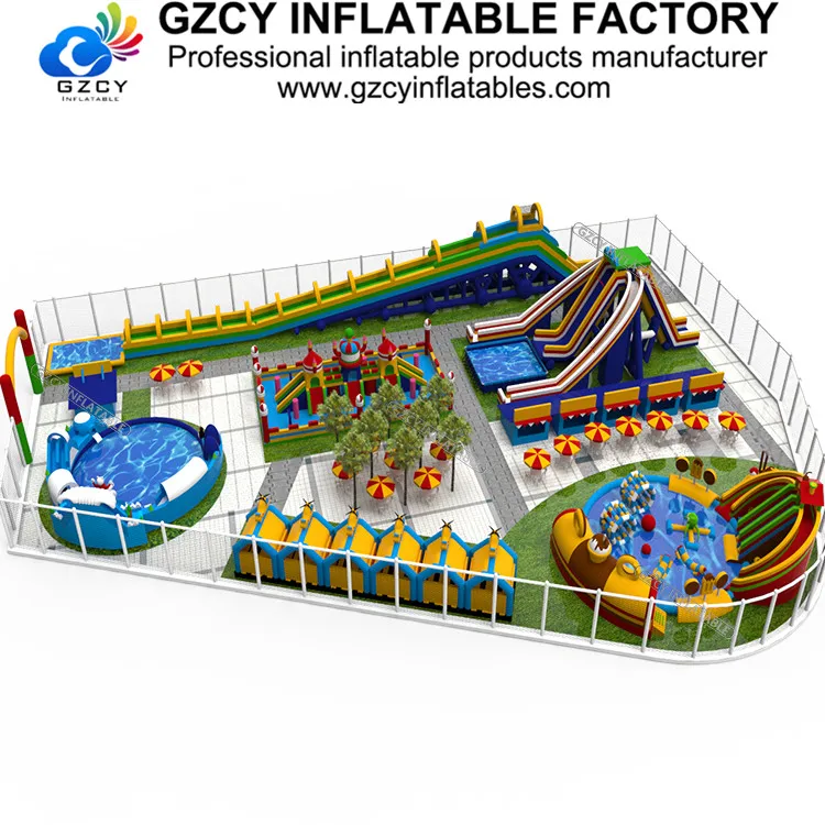 Новые аксессуары для игр на улице зоны GZCY надувные игры производитель надувной парк развлечений