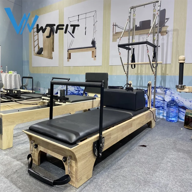 Gym Fitness Studio Equipment Body Building Yoga Exercise 5 Sets Wooden Pilates Reformer For Sale