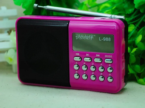 Цифровой портативный L-988 мини fm am радио динамик с высоким качеством поддержка sd карта