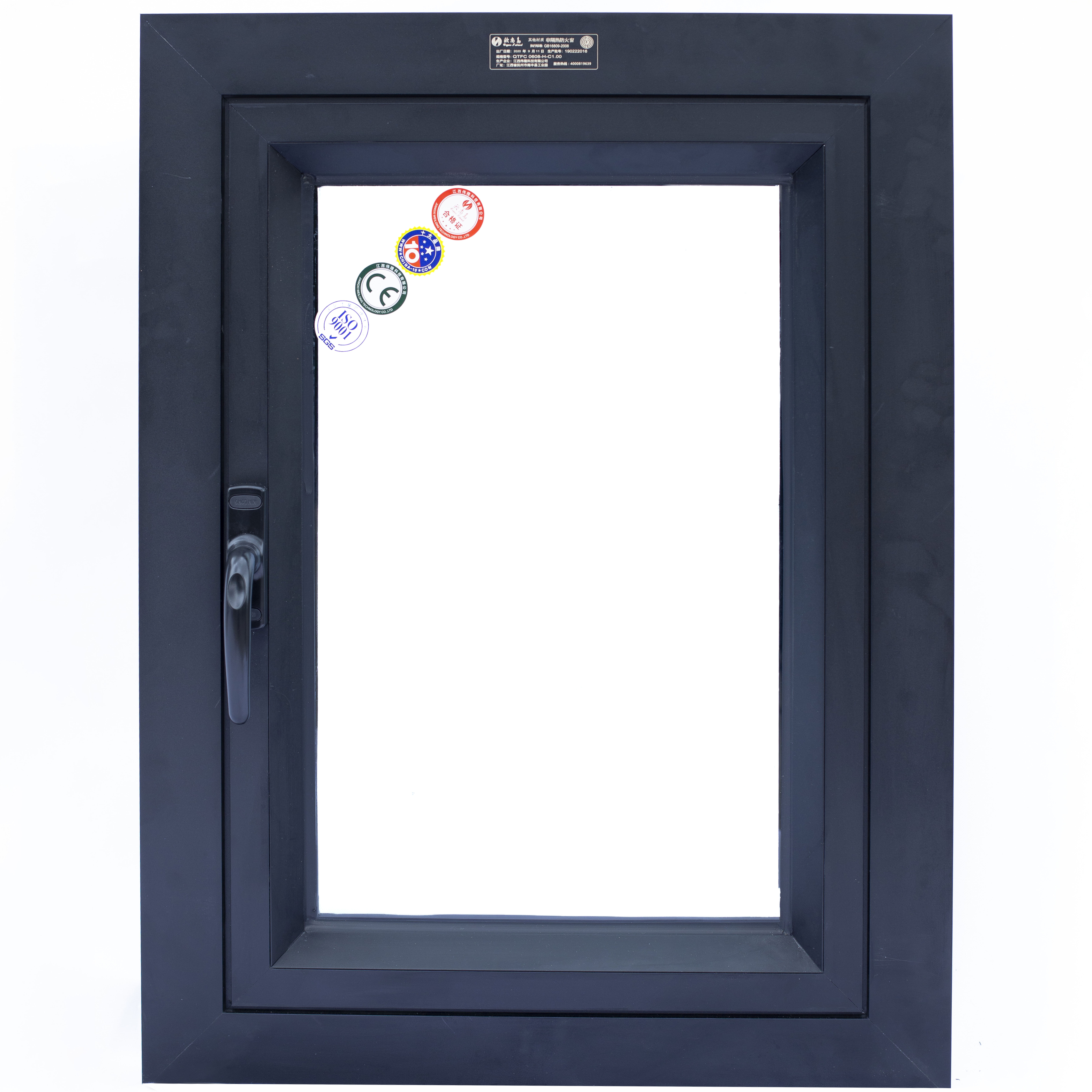 
CE CCC Certificate 90 Minutes Sound Proof Non Insulated Fire Proof Glass Window 