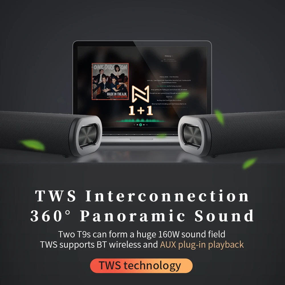 Cyboris TWS 200W Speaker Blue Tooth Portable Power Bank 10400mAh AUX Micro Memory Card Playing Audio Boombox Speakers