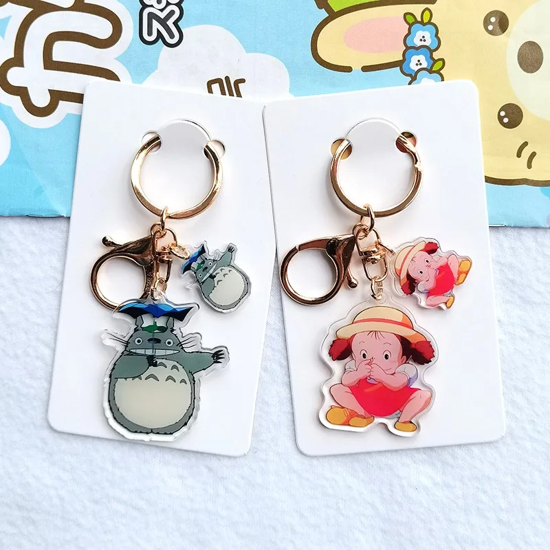 Wholesale key ring backpack pendant cute cartoon anime transparent double sided acrylic keychains