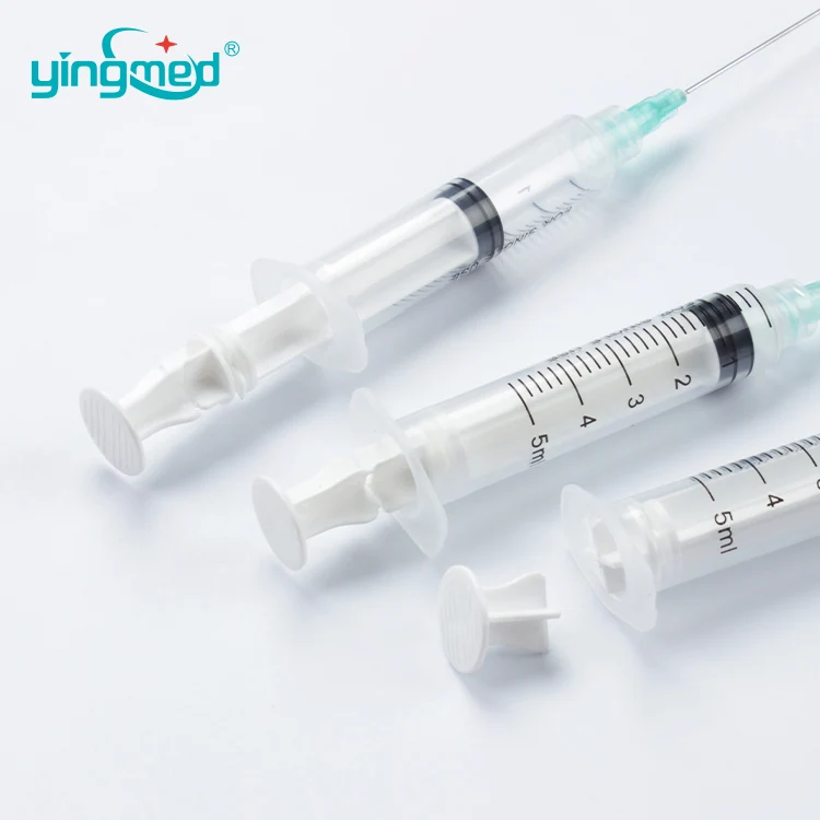High quality retractable auto-disable syringe for single use, self destruction syringe
