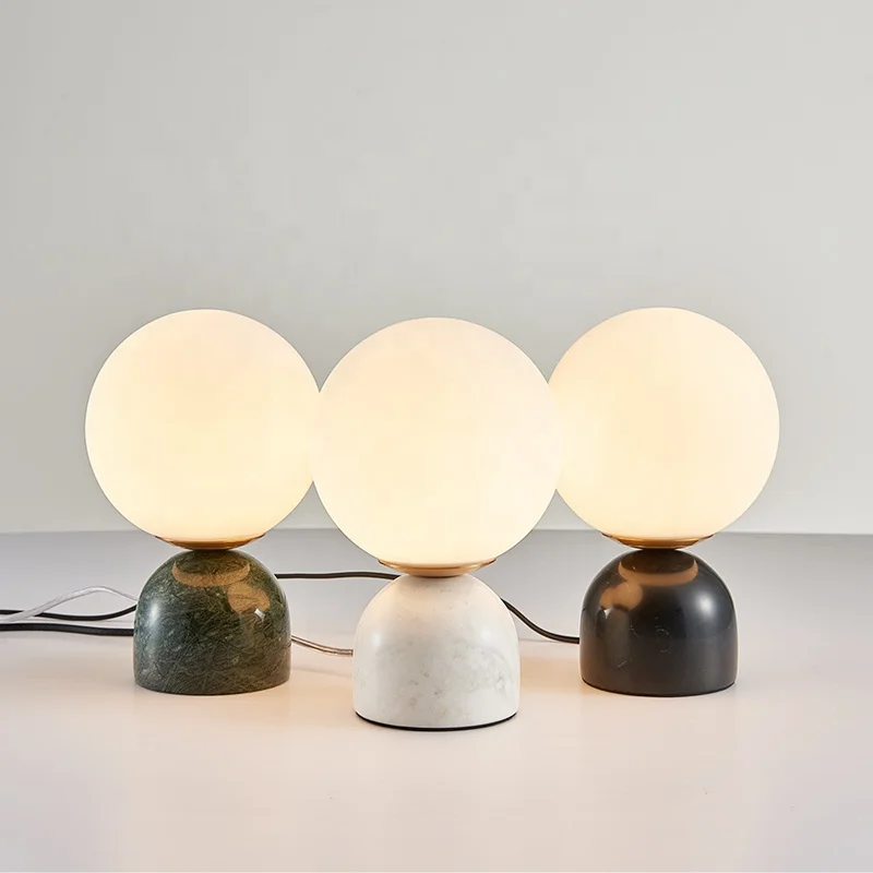Home art deco decoration modern glass table lamp round ball shade