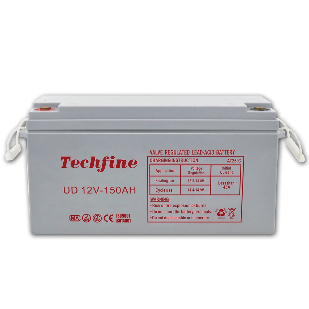 Techfine Factory Customized  Deep Cycle Energia Solar 12V 200Ah Lead Acid Gel Rechargeable Storage Battery