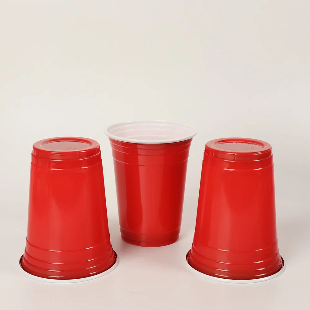 16oz Red party cups plastic shot glasses beer pong game plastic cups for drinking and playing