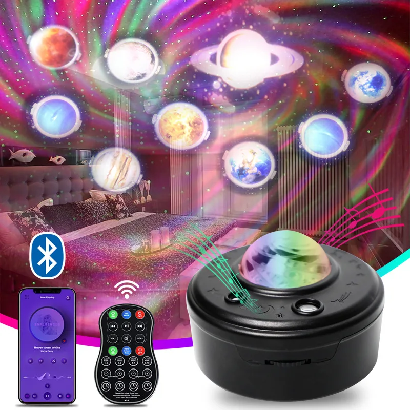 Northern Lights Lunar Galaxy Projector  10 major planets  Starry Sky Atmosphere Projection Light  for indoor