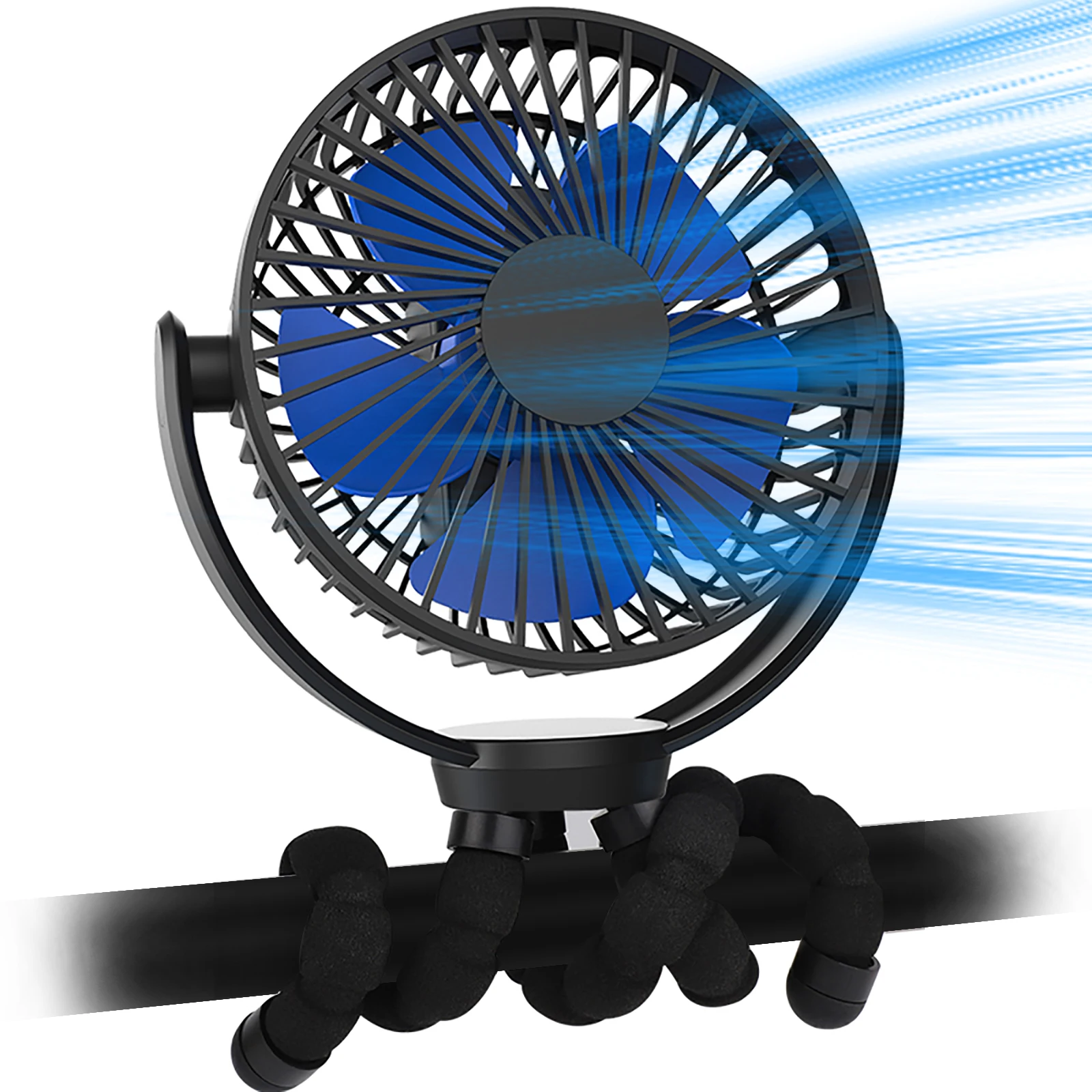 China factory USB fan Octopus stroller fan 5000mAh battery rechargeable fan various working status