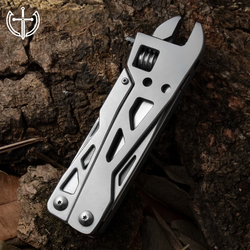 Hot sale CNC machining outdoor plier stainless steel silver color multi function OEM Camping  plier wrench