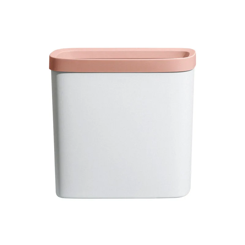 Colorful Simple Style Retangle Press Type Plastic Trash Can For Kitchen Toilet Living Room Using