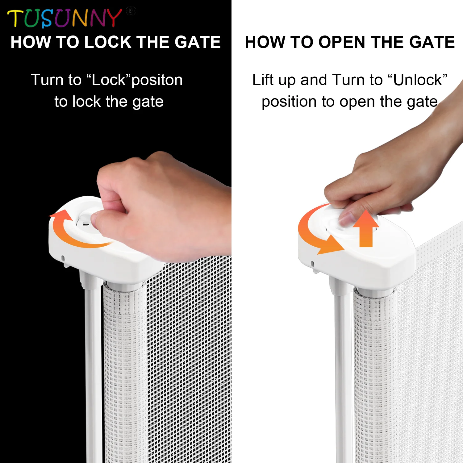 Portable Folding Safety Barrier Stair Retractable Baby Extra Tall Pet Security Indoor Gate