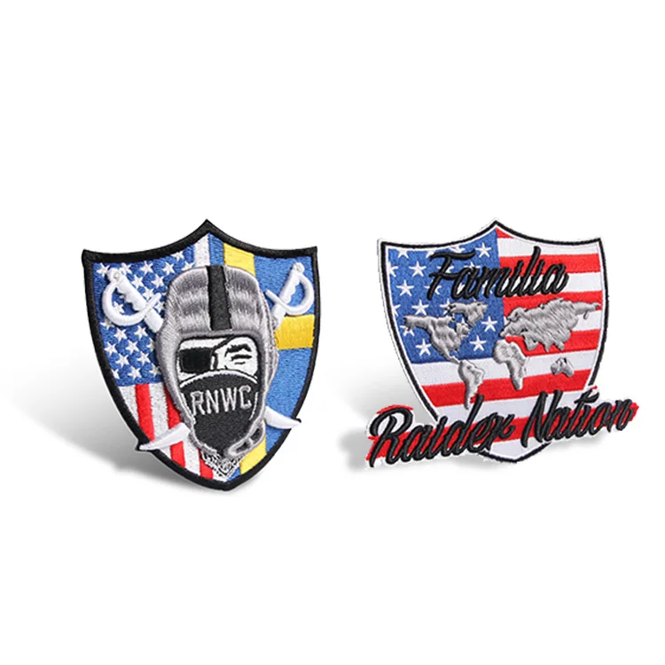 3D Custom Family Crest Souvenir Patch Iron Woven Soft Custom Embroidery Logo Sports Embroidered Patches Felt+thread Embroidery