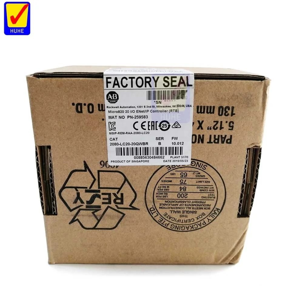 100% новый и герметичный контроллер 2080-LC20-20QWBR Allen Bradley Micro820 20 I/O ENet/IP (RTB) в наличии