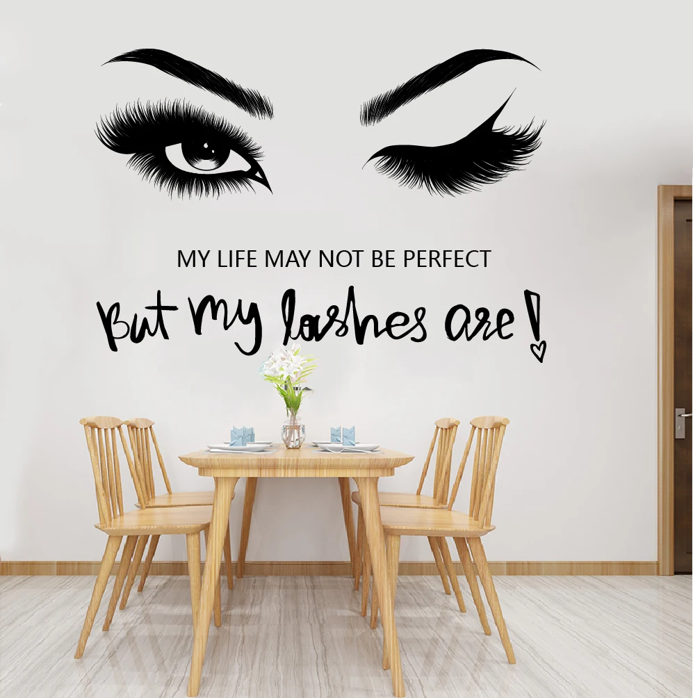Home decoration creative wall girl motivation eye sticker quotes living room