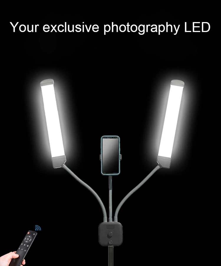 
Photo Studio Twin LED Dual Arms Ring Fill light 3000K-5500K For Camera Video 