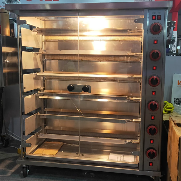 Chuangyu автоматический вращающийся 3/6/9 BBQ свинья баранина рыба курица газ/электрическая печь для гриля