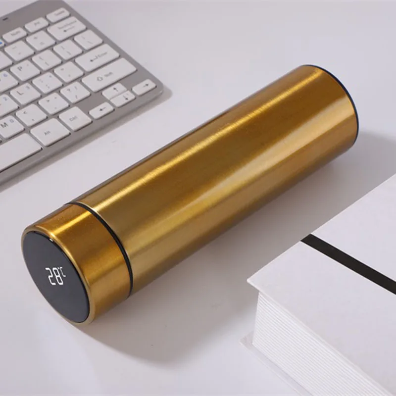 Promotional Wholesale Hot and Cold Smart Silver White Black Water Bottle Stainless Steel Vacuum Flask