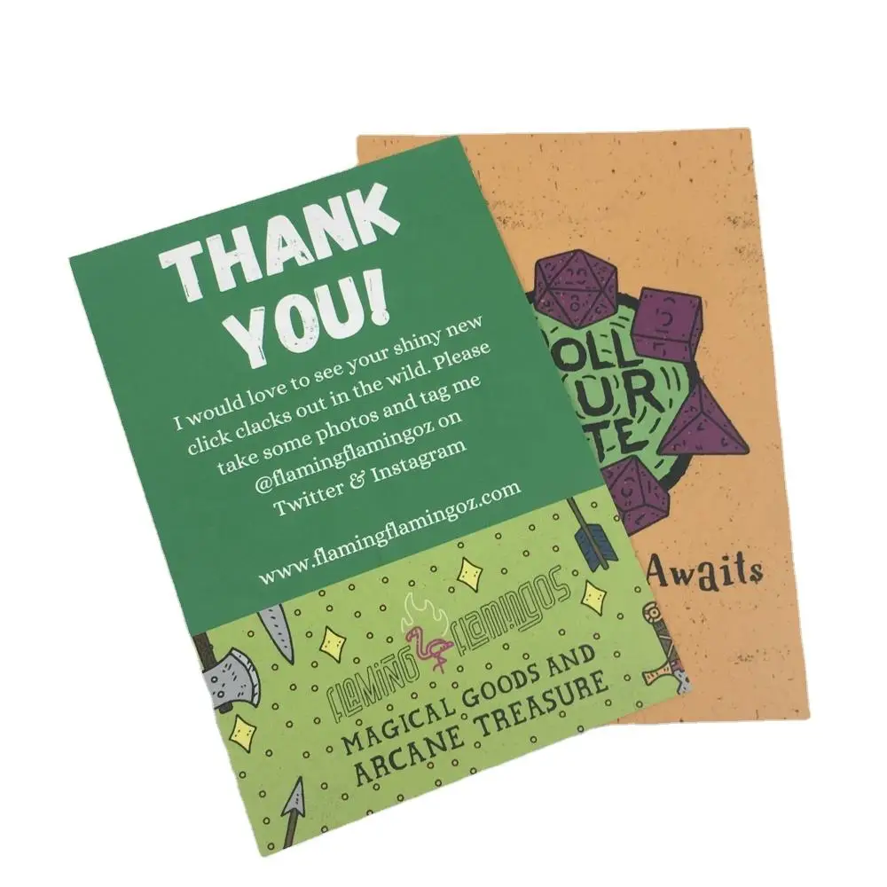 Shanli Custom cards Camping Hotel Fishing Publicity Card Film Lamination thanks you card