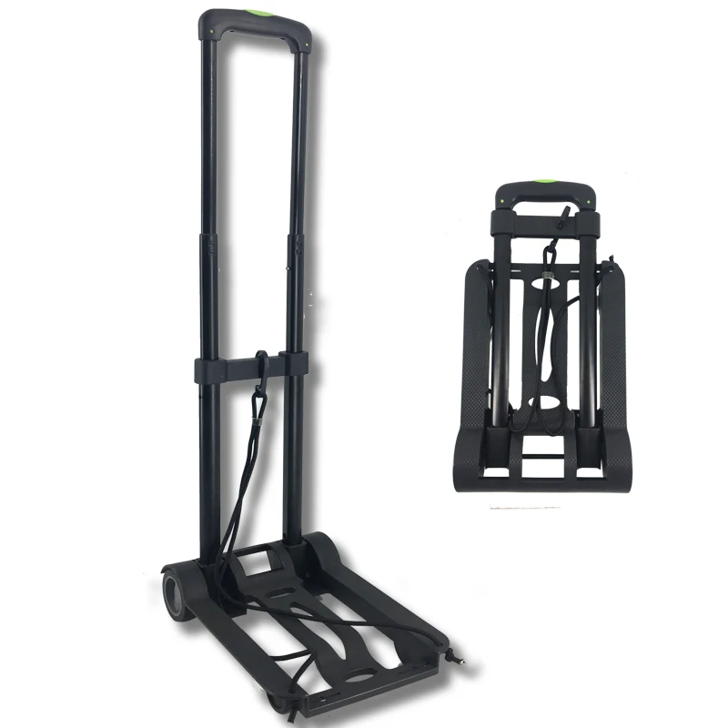 Plastic Folding hand truck  mini foldable luggage trolley Portable plastic luggage cart lightweight shopping cart