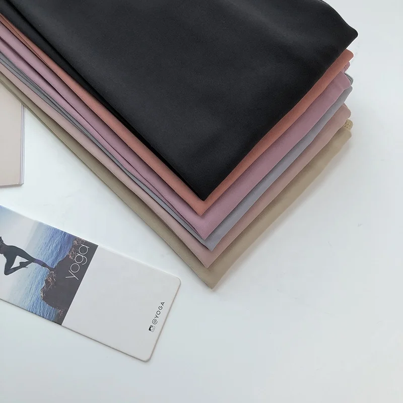 lulu solid color knit 4 way stretch 75 nylon 25 spandex jersey fabric swimwear yoga pants sportswear leggings