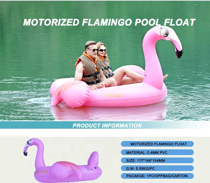 New Product Swimming pool toys water bed motorized inflatable falmingo pool float
