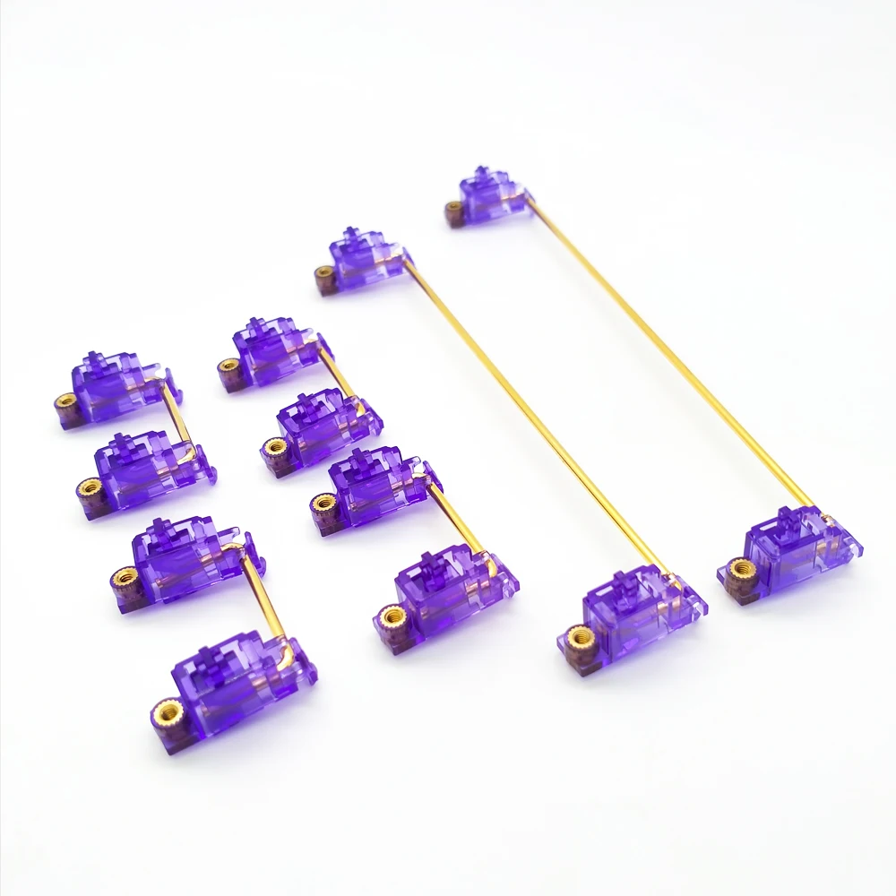 Tecsee Transparent Keyboard Stabilizers Gold plated Wire Keycap Stabilizers DIY Mechanical PCB Stabilizers
