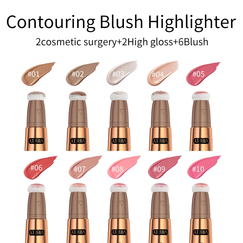 Многофункциональный маркер для контурирования жидких румян водонепроницаемый Осветляющий консилер Мерцающая ручка для макияжа лица