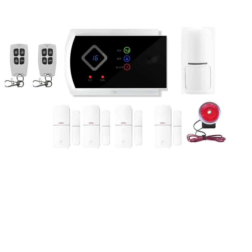 Anti thief home security wireless burglary gsm alarm 850/900/1800/1900MHz security home doors
