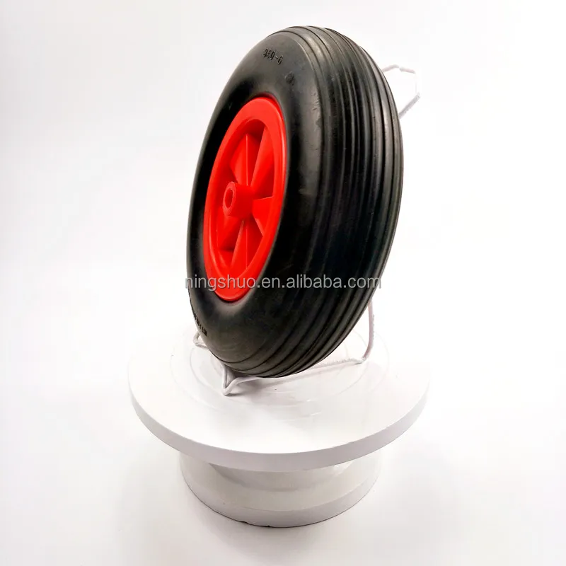 14 Inch 3.50-8 3.50-6 Line Pattern 16inch Solid Polyurethane Pu Foam Flat Free Puncture Proof wheelbarrow tire 3.50