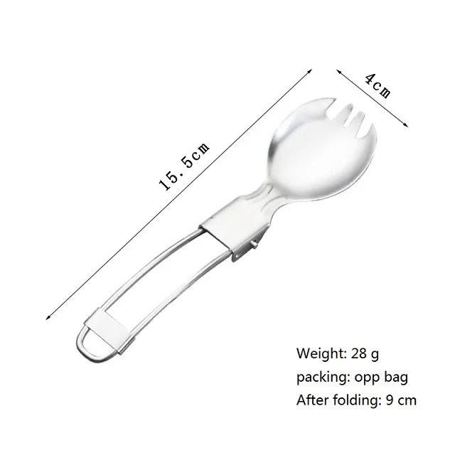 factory supply Stainless steel folding fork spoon tableware knife salad spoon with fork folding spoon outdoor portable set