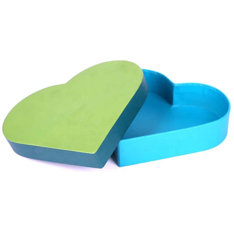 customized logo size heart box paper green Jewelry box packaging heart shaped earrings gift mystery boxes from source factory