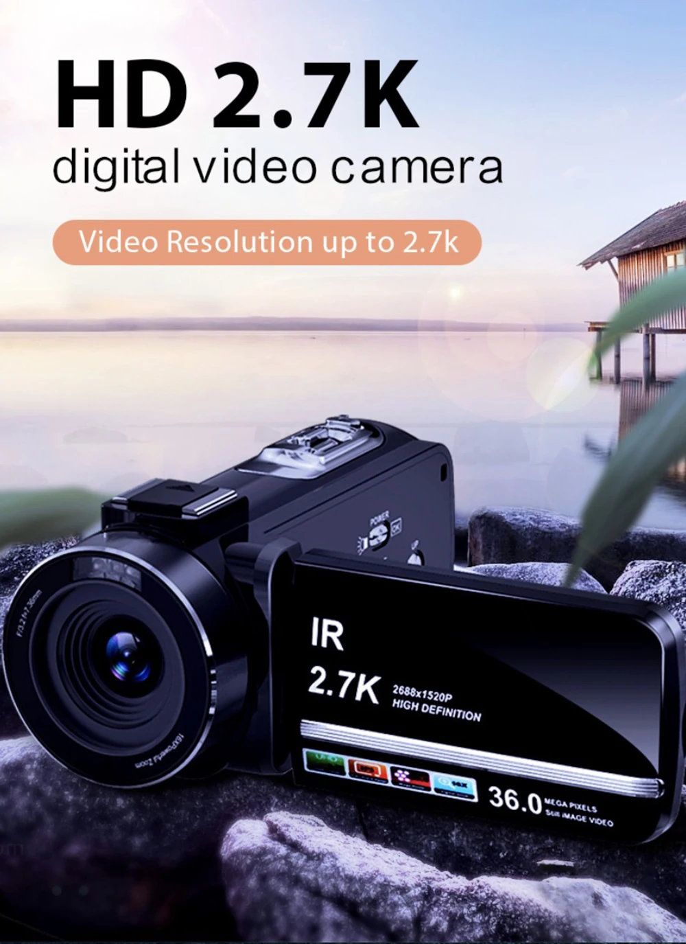 2023 New Coming 36MP Digital Camera FHD 2.7K Vlogging Camera 16X Digital Zoom Compact Mini Cameras 3.0 Inch 36MP HD Camcorder