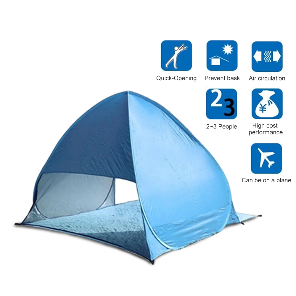 Waterproof polyester fabric 2-3 person outdoor camping tents for seasons