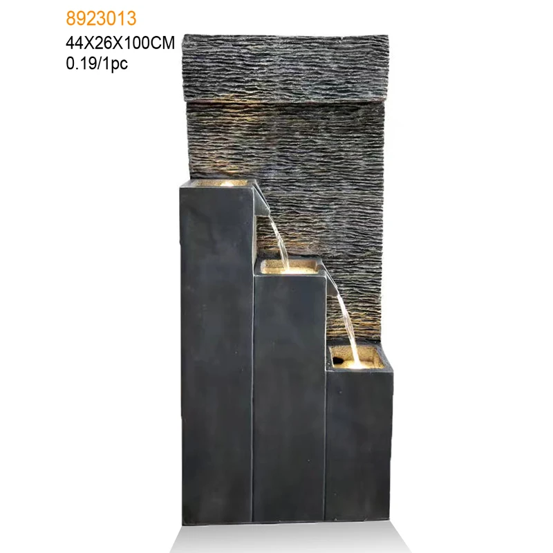 2024 new Resin stone garden water fountain with led for Outdoor Decoration