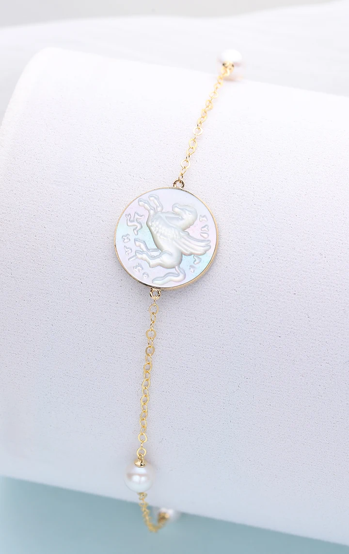 fashion bracelet jewelry CNC engraving nature mother oyster 18k gold jewelry fresh water pearl bracelet