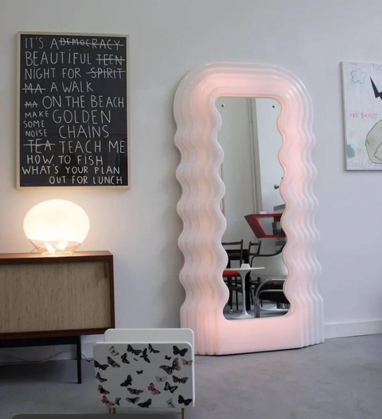 Bedroom furniture makeup Ultrafragola Floor Mirror dressing wave Full Mirror