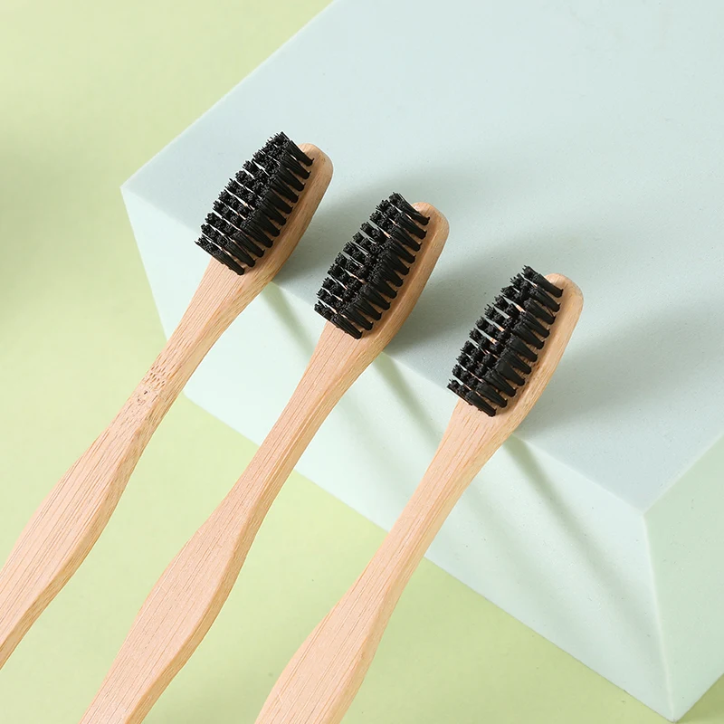 Wholesale custom eco friendly bamboo charcoal wave bristles wooden bamboo toothbrush China