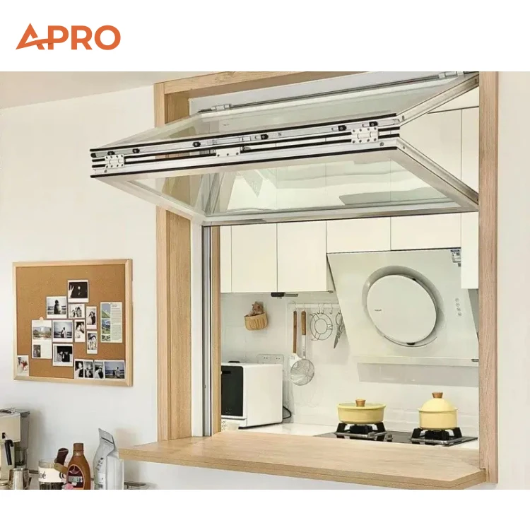 New Design Horizontal Aluminum Bi-folding Motorized Automatic Modern Vertical Folding Window Push Up Vertical Window Aluminum